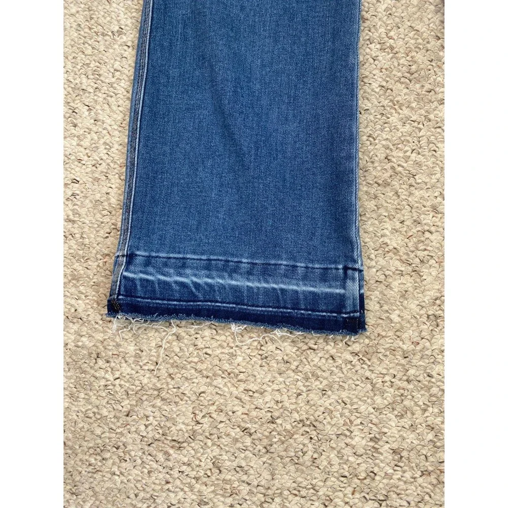 Risen High Rise Ankle Bootcut Released Raw Hem Stretch Size 5/27 Jeans - Picture 5 of 8